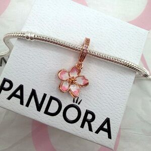 Pandora Cherry Blossom Dangle Charm rose gold